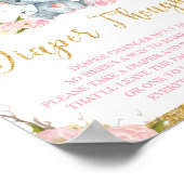 象の赤ちゃんシャワー活動おむつ思考 ポスター (角)