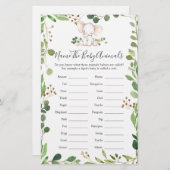 象の赤ちゃんシャワー赤ちゃん動物の名前 (正面/裏面)