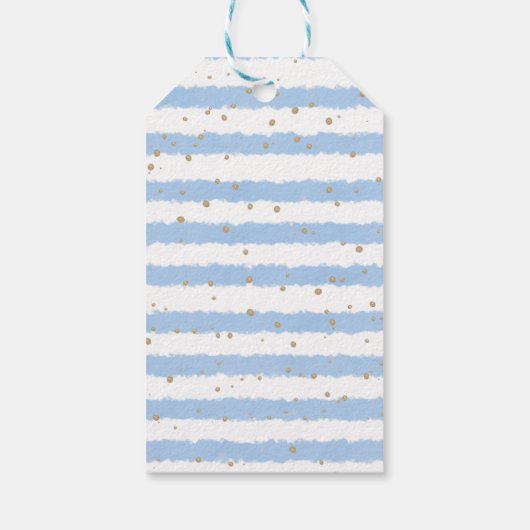 象の赤ちゃんシャワー青ありがとう ギフトタグ (裏面)