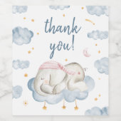 象の赤ちゃんシャワー食品スナックラベル ワインラベル (シングルラベル)