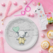 象の赤ちゃんシャワー ペーパープレート (パーティー)