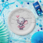 象の赤ちゃんシャワー ペーパープレート (パーティー)
