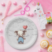 象の赤ちゃんシャワー ペーパープレート (パーティー)