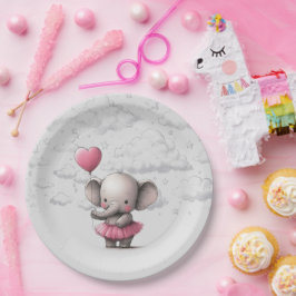象の赤ちゃんシャワー ペーパープレート