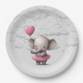 象の赤ちゃんシャワー ペーパープレート (正面)