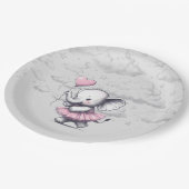 象の赤ちゃんシャワー ペーパープレート (アングル)