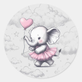 象の赤ちゃんシャワー ラウンドシール