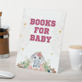 象の赤ちゃんシャワー 台座サイン (インサイチュ)