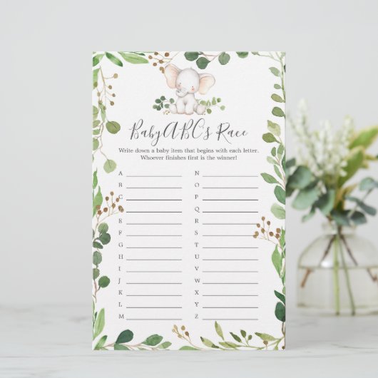 象の赤ちゃんシャワーABCのレースゲーム (スタンド正面)