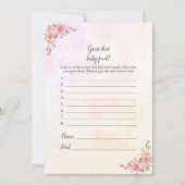 象の赤ちゃんシャワーBoho推測そのベビー食品 招待状 (正面)