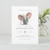 象の赤ん坊が少しピーナッツを入れる途中でシャワー 招待状 (スタンド正面)