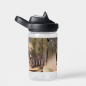 象の躍動が象の躍進を誘う「ジャンプ喜び」 ウォーターボトル (右面)