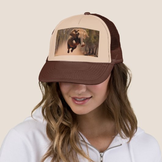 象の躍動が象の躍進を誘う「ジャンプ喜び」 キャップ (インサイチュ)