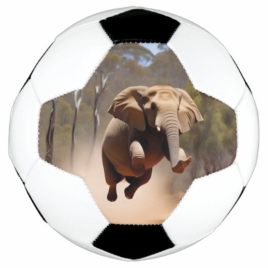 象の躍動が象の躍進を誘う「ジャンプ喜び」 サッカーボール (正面)