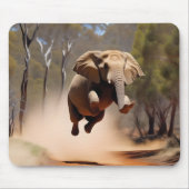 象の躍動が象の躍進を誘う「ジャンプ喜び」 マウスパッド (正面)