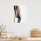 象の輪郭ジャングル動物ポートレート ポスター (キッチン)