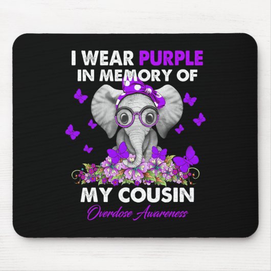 象の過剰摂取認識度I衣服紫のために私のC マウスパッド (正面)