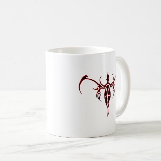 象の部族の入れ墨 – 赤と黒 コーヒーマグカップ (正面右)