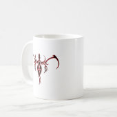 象の部族の入れ墨 – 赤と黒 コーヒーマグカップ (正面左)