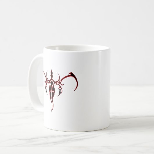 象の部族の入れ墨 – 赤と黒 コーヒーマグカップ (正面左)