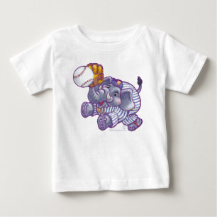 象の野球選手 ベビーTシャツ
