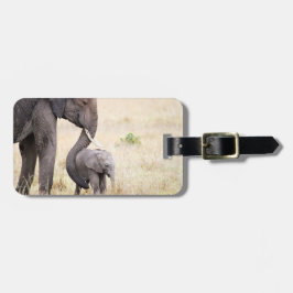 象の野生動物写真アフリカサファリ動物 ラゲッジタグ