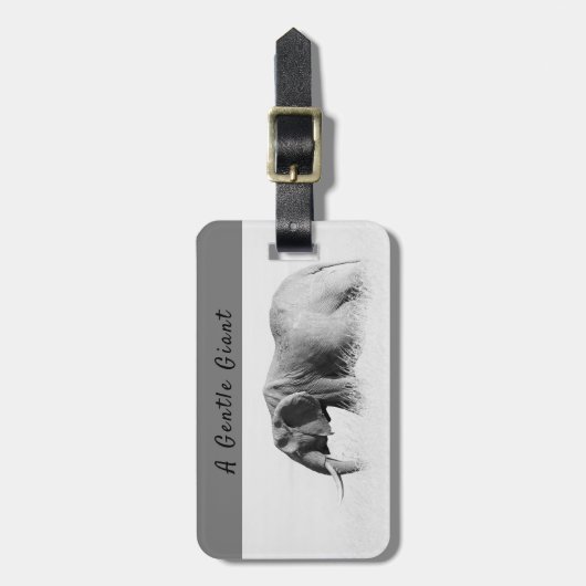 象の野生動物写真アフリカサファリ動物 ラゲッジタグ (正面縦)