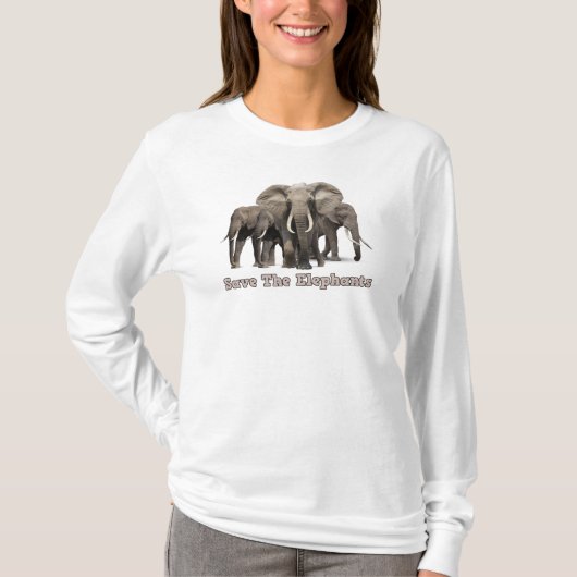 象の長袖Tシャツ Tシャツ (正面)