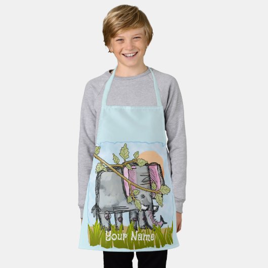 象の隠れ家 エプロン (着用した状態)