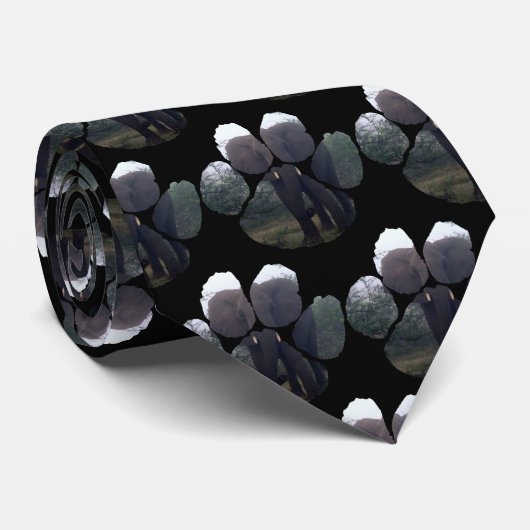 象の霧の足跡ネックタイ ネクタイ (ロール)