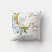 象の青いフローラ月と後ろにあなたを愛 クッション (正面)