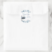 象の青い花ベビーシャワー（郵便） ラウンドシール (バッグ)