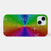 象の革のオプティックに虹が浮かぶ雫 iPhone 15ケース (裏面横)