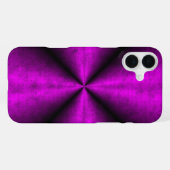 象の革レザーオプティックのピンクブラックレインボー iPhoneケース (裏面横)