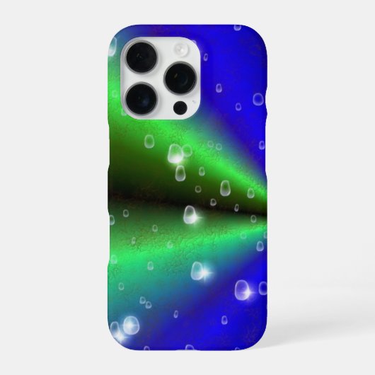 象の革レザーオプティックの青緑の虹 iPhoneケース (裏面)