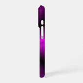 象の革風レインボー ブラックピンク オプティック iPhoneケース (左側面)