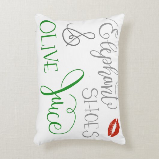 象の靴およびオリーブ色ジュースのアクセントの枕 アクセントクッション (正面(垂直))