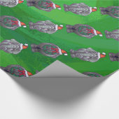 象の頭と尾のパターンのクリスマス ラッピングペーパー (角)