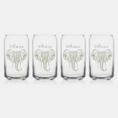 象の頭オリーブの緑をパーソナライズ ガラス缶 (裏面)