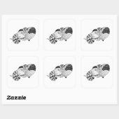 象の頭ゼンススタイルドードル スクエアシール (シート)