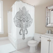 象の頭部によってインスパイア落書き シャワーカーテン (インサイチュ)