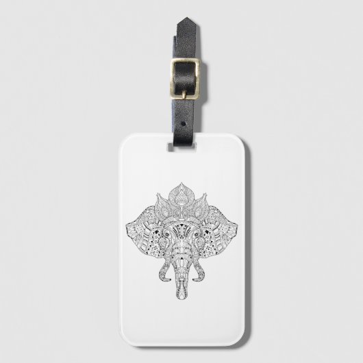 象の頭部によってインスパイア落書き ラゲッジタグ (正面縦)