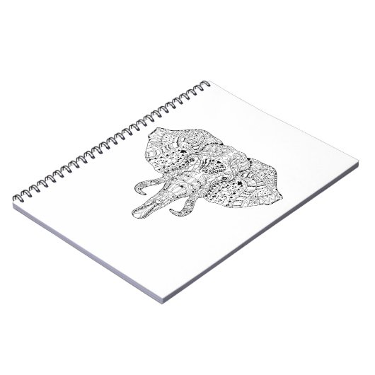 象の頭部の落書きのスケッチ ノートブック (左側)