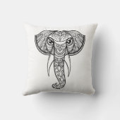 象の頭部の落書き クッション (裏面)