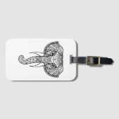 象の頭部の落書き ラゲッジタグ (正面横)