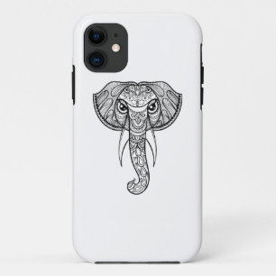 象の頭部の落書き iPhone 11 ケース