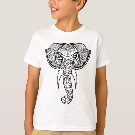 象の頭部の落書き Tシャツ (正面)