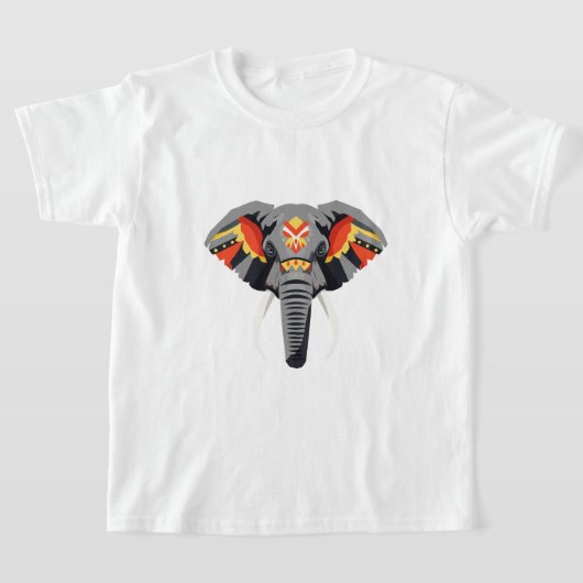 象の頭部 Tシャツ (レイダウン)
