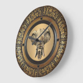 象の頭金ゴールド ラージ壁時計 (傾斜)