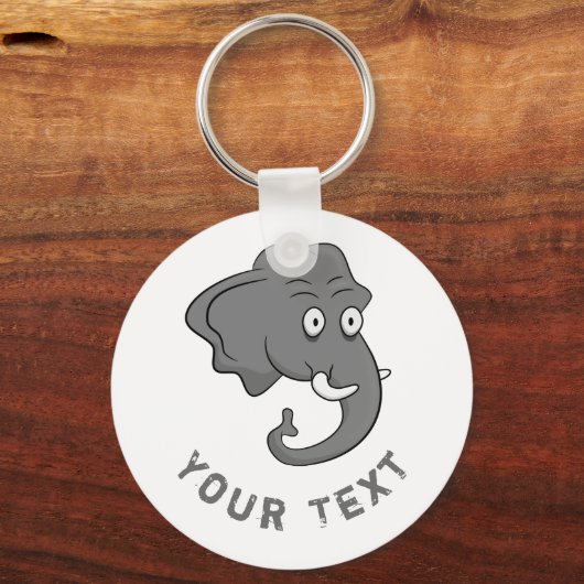 象の頭 キーホルダー (正面)